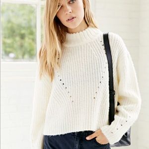 UNIF mock neck white sweater